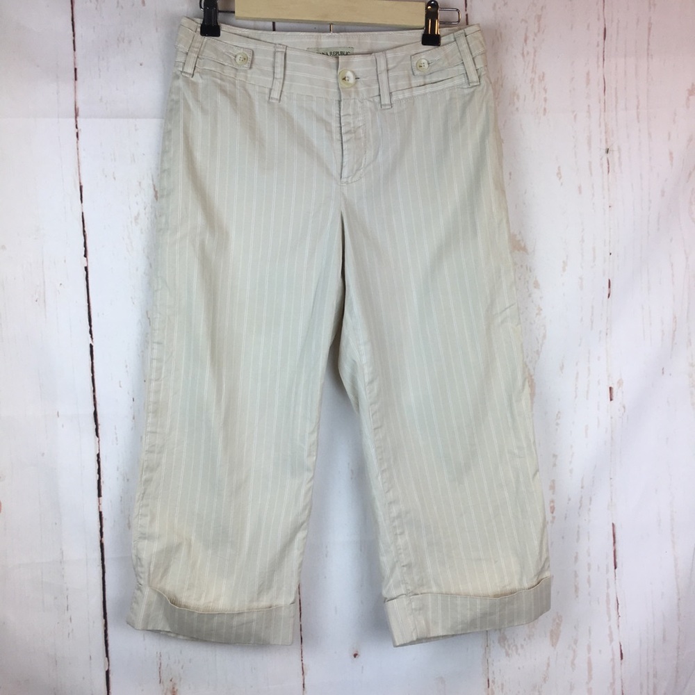 Banana Republic Stretch Strip Capris Size 2